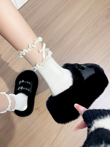 高7公分厚底居家毛绒拖鞋女