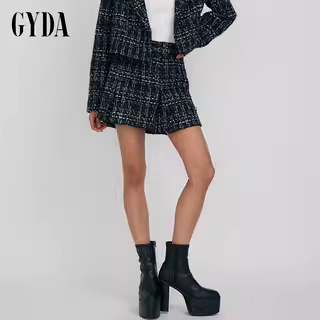 GYDA2024冬季新品小众风粗花呢百褶短裙（含内衬）女0725107144 - 封面