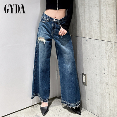 GYDA2024秋季新品宽松休闲高腰甜辣风裤子牛仔喇叭裤女0724524118