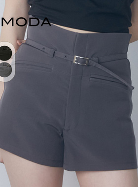 EMODA2024夏季显瘦潮流时尚瘦身设计高腰细带短裤女士0424307003
