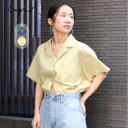 Ungrid2024夏季新款中袖休闲衬衫