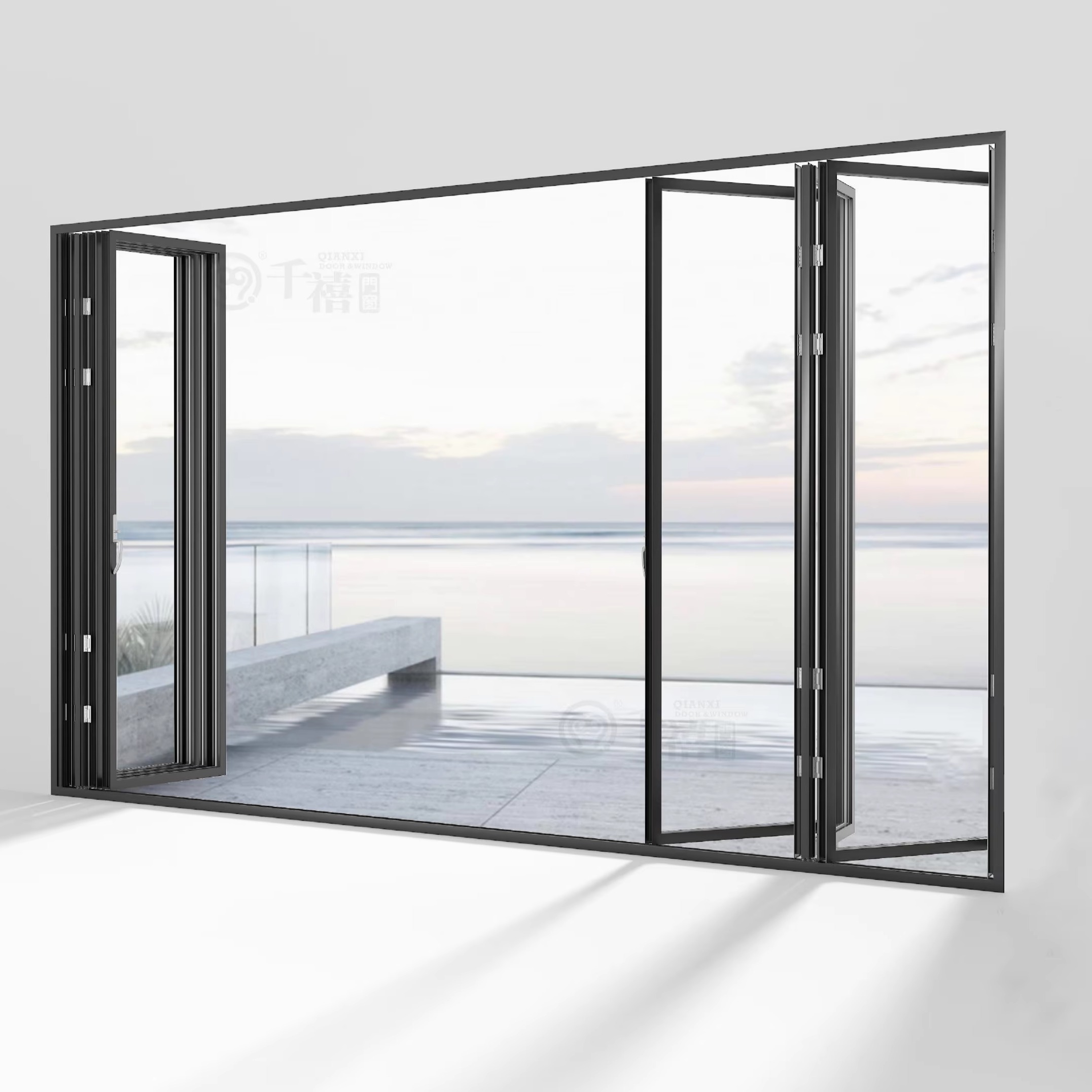 千禧门窗重型折叠门阳台卧室隔断