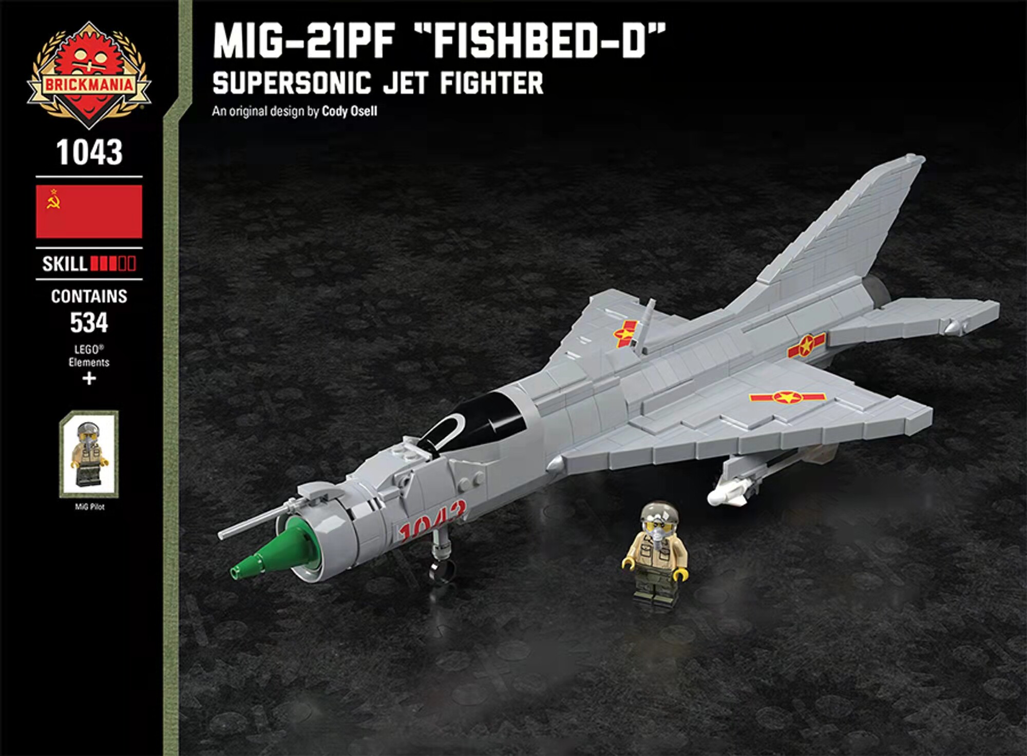 brickmania  mig-21pf超音速战斗机益智积木模型玩具礼物礼品