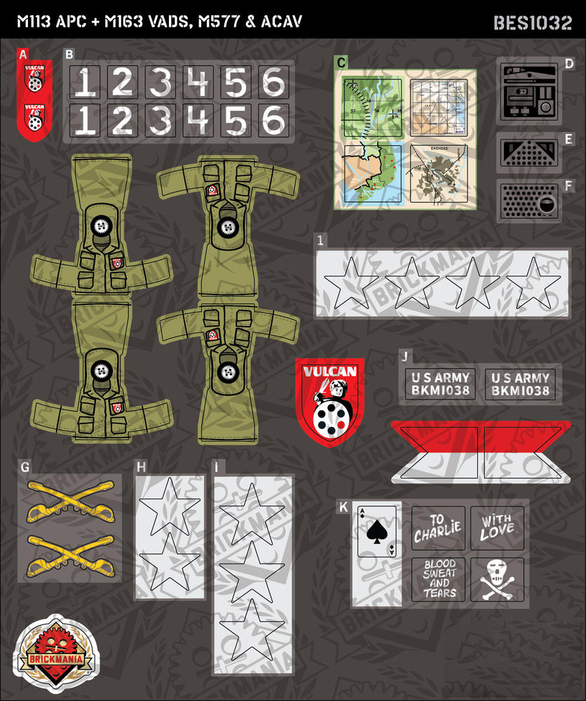 brickmania m113装甲车越战现代军事积木益智模型玩具礼物moc贴纸