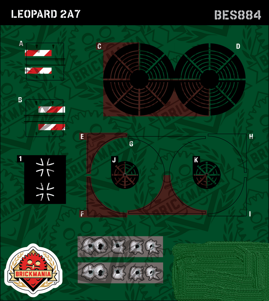 brickmania德国豹式坦克2a7贴画现代军事积木益智模型玩具礼物moc