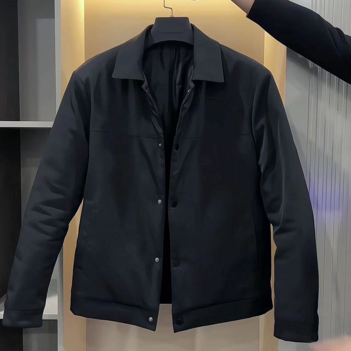 2025韩版男士冬季百搭简约棉服保暖轻薄商务休闲潮流户外加棉棉衣