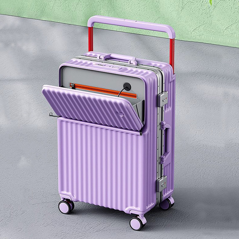 行李箱女20寸可登机箱24寸前置开口旅行箱男26寸宽拉杆密码箱学生