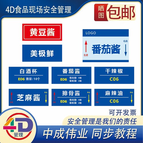 面点洗菜池6s火锅店现场管理4d厨房管理标识标签用品整改墙贴餐具