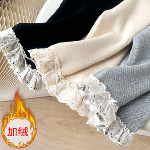 保暖裤 无骨女童加绒打底裤 宝宝加厚一体绒外穿长裤 韩版 子 秋冬季