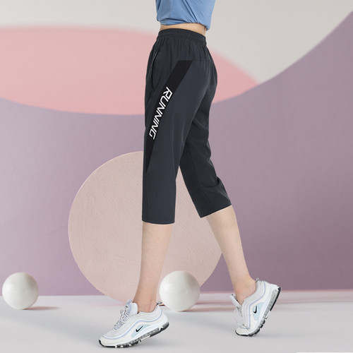 运动冰丝裤女夏季速干薄款七分裤