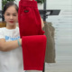 女2026春季 新款 小个子九分裤 红色灯芯绒小脚裤 显瘦减龄简约裤 子