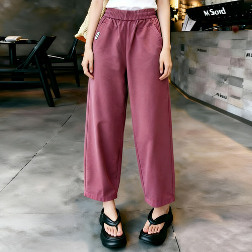 夏季薄款高腰显瘦阔腿九分女裤