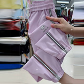 小个子学院风洋气减龄九分运动萝卜裤 冰丝面膜束脚裤 女春夏新款