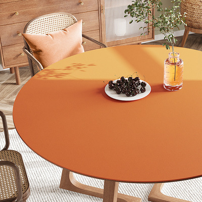 Round tablecloth leather circular dining table mat placemat