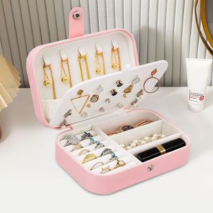 Portable jewelry storage box necklace box earring case 