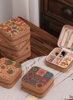 jewelry box portable earring ring necklace storage case