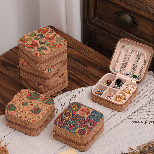 jewelry box portable earring ring necklace storage case