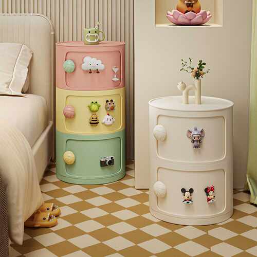 Colorful Multifunctional Nightstand Storage Cabinet Shelf