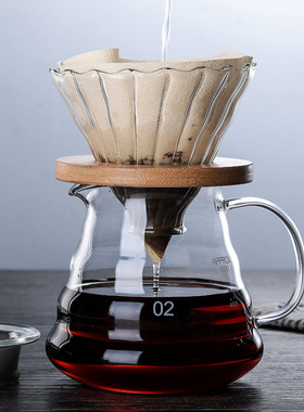 Glass hand brewed coffee pot, filter cup, sharing pot