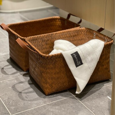 Hand-woven storage basket toys clothes sundries small box