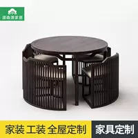 Dinette kết hợp bàn đàm phán gỗ rắn bàn tròn bàn trà khách sạn câu lạc bộ mô hình nhà trang trí nội thất tùy biến - Nội thất khách sạn tủ nhôm quần áo