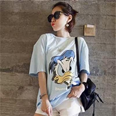 pure cotton Easy Large board Mickey Donald Duck Soar Cartoon printing Mid length version t-shirtin the Women's clothing/Boutique , T-shirt  category - from Buy2taobao.com to provide professional Taobao agent buy service