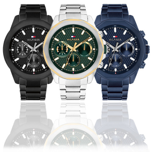 TOMMY手表不锈钢星期日历男表