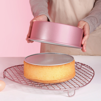 无包装 学厨戚风模具玫瑰金8寸活底加高不粘戚风蛋糕模烘焙