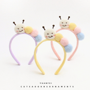 可爱毛毛虫发箍搞怪昆虫卡通头饰儿童成人表演拍照发卡超萌头箍女