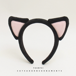 喵喵喵~可爱猫耳朵发箍创意毛绒小猫头箍卡通头饰卖萌拍照发卡女
