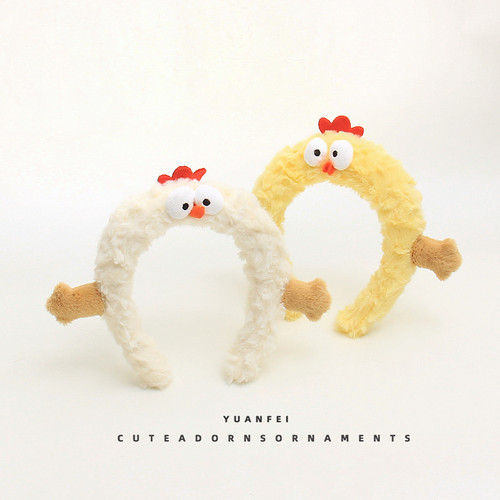 搞怪咯咯鸡发箍毛绒卡通头饰创意钵钵鸡可爱小鸡发卡卖萌拍照头箍