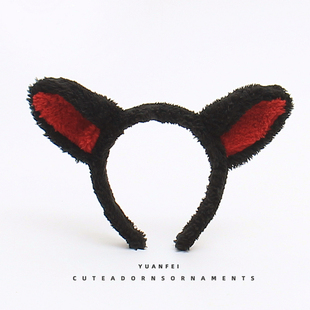 毛绒可爱狐狸耳朵发箍超萌拍照表演头箍卡通头饰搞怪洗脸发卡少女