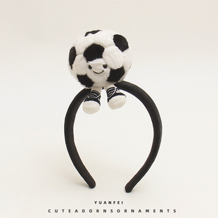 世界波～创意足球发箍可爱萌趣卡通头饰运动会拍照发卡搞怪头箍女