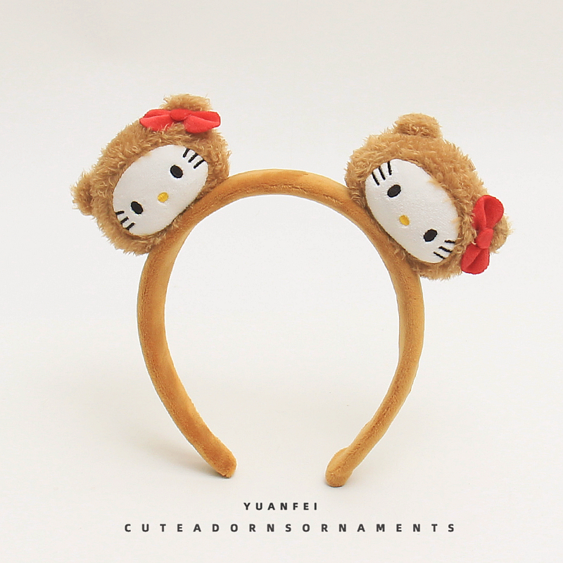 可爱KT猫发箍创意萌趣小猫咪卡通头饰少女卖萌拍照发卡搞怪头箍女