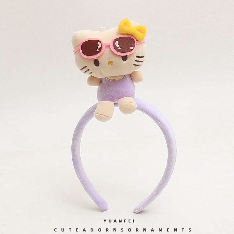酷萌喵喵～创意眼镜KT猫发箍可爱小猫咪头箍卡通头饰少女拍照发卡
