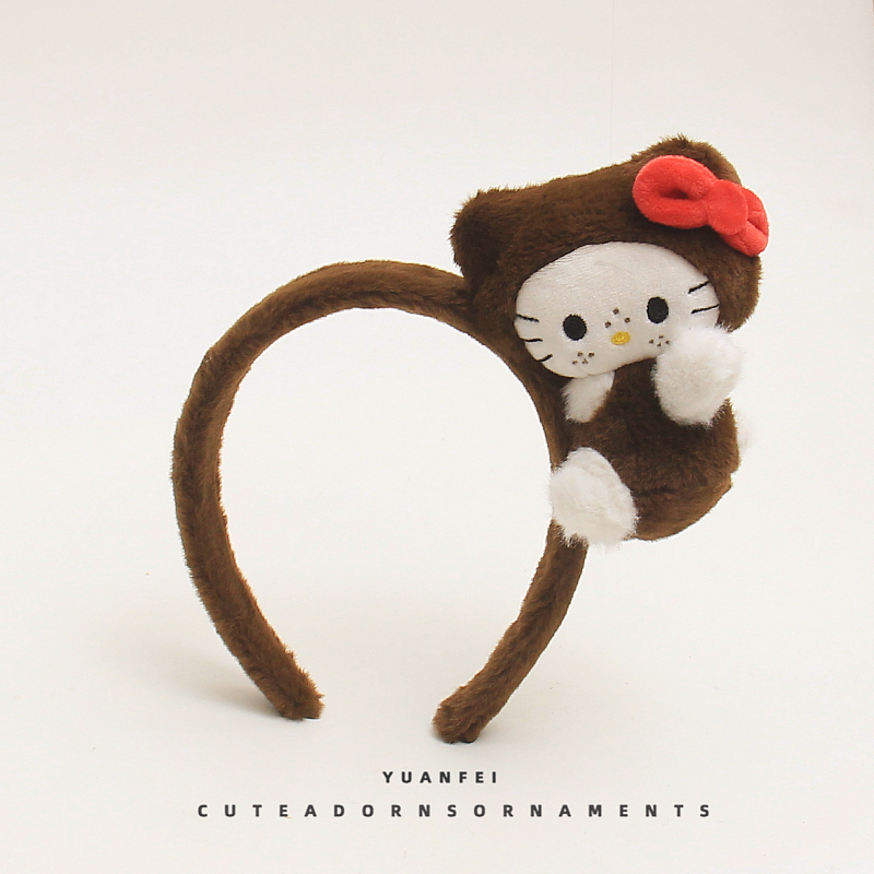 创意蒙奇雀斑KT猫发箍可爱萌趣猫咪头箍卡通头饰少女卖萌拍照发卡