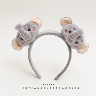 可爱大象发箍创意公仔卡通头饰动物园拍照发卡成人儿童搞怪头箍女