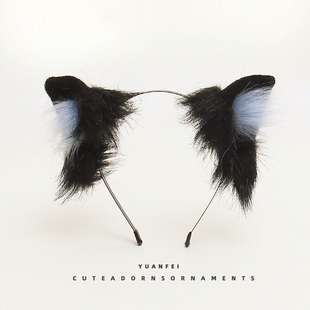 猫耳朵发箍可爱毛绒卡通头饰万圣节cos拍照表演发卡漫展道具头箍