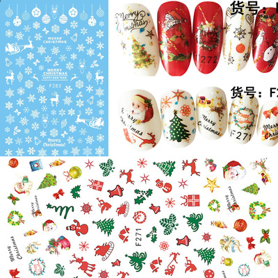 圣诞节雪花儿童贴纸指甲油胶