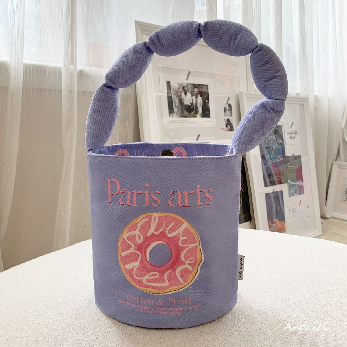 网红甜甜圈棉棉大容量水桶单肩包