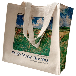 ANDCICI博物馆~梵高《奥维尔附近的原野》油画帆布袋单肩包购物袋