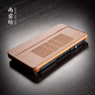 家用茶海功夫茶具小托盘 天然重竹茶盘家用茶台储水蓄水排水抽屉式