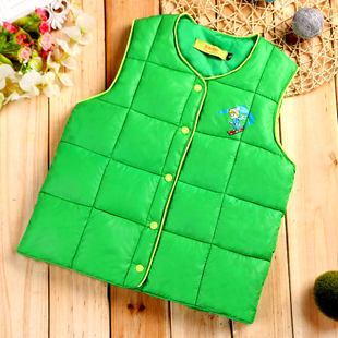 棉儿童背心内穿马甲休闲口袋保暖丝绵绿色男女中小童内胆马夹冬