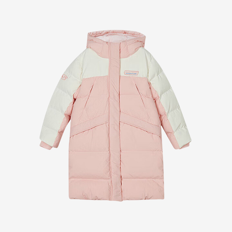 Skechers/斯凯奇正品冬季新款女童长款保暖连帽羽绒服