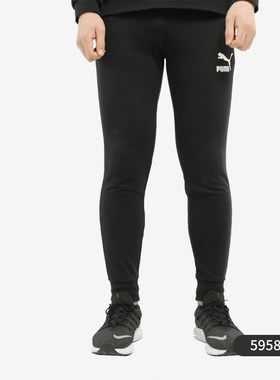 PUMA/彪马正品新款男子休闲运动春秋抽绳拼色长裤卫裤 595894-01
