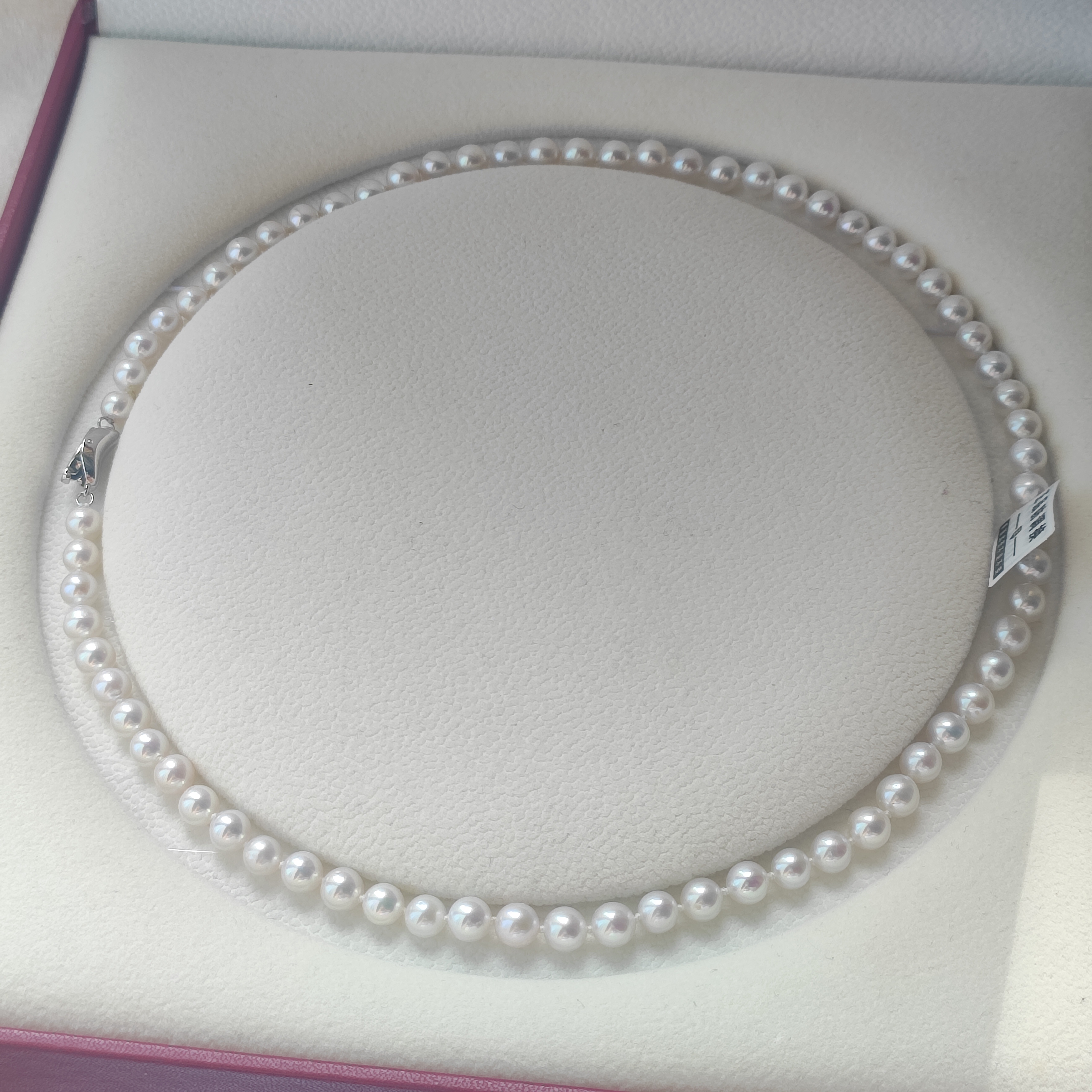 极光正圆纯银元宝扣颗颗有花瑕上身不显天然淡水珍珠项链适合自用