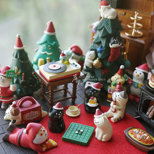 圣诞节气氛场景可爱树脂小摆件