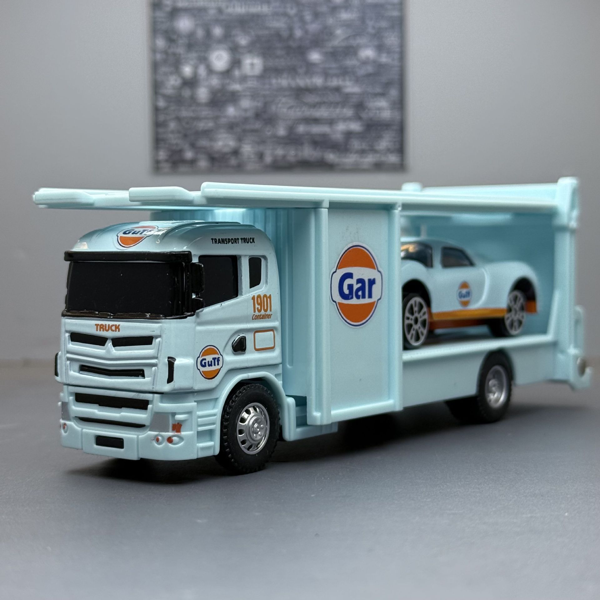 164咔尔小拖车货柜车合金车模型