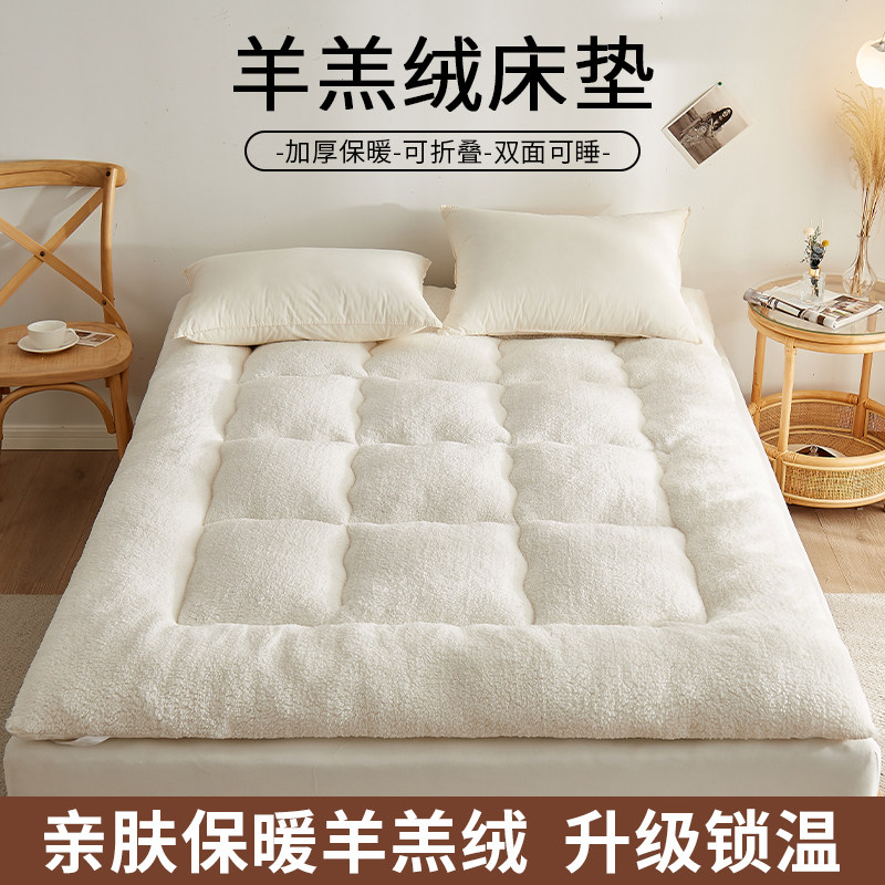 羊羔绒床垫软垫家用牛奶珊瑚法兰绒冬季加厚垫子铺底床褥子垫被