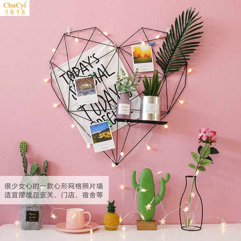 北欧铁艺网格照片墙创意心形网格麻绳夹子ins铁架相片墙房间装|ruв категории Домашний быт, роспись - от Buy2taobao.com для оказания профессиональной услуги покупки агента Taobao